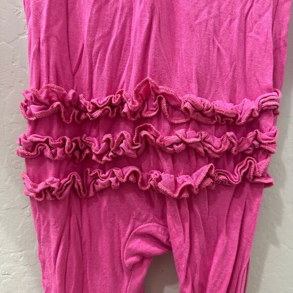 Posh Peanut Hot Pink Ruffle Footie Pajamas - Picture 8 of 11